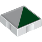 Duplo Wit Tegel 2 x 2 met Kant Indents met Green Right-angled Triangle (6309 / 48786)