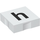 Duplo Weiß Fliese 2 x 2 mit Seite Indents mit "h" (6309 / 48481)