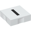 Duplo Weiß Fliese 2 x 2 mit Seite Indents mit "I" (6309 / 48482)