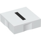 Duplo Weiß Fliese 2 x 2 mit Seite Indents mit "l" (6309 / 48525)