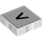 Duplo White Tile 2 x 2 with Side Indents with Less Than Sign (<) / Greater Than Sign (>) (6309 / 48510)