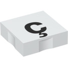 Duplo Weiß Fliese 2 x 2 mit Seite Indents mit Letter c mit Cedilla (6309 / 48680)
