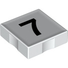 Duplo White Tile 2 x 2 with Side Indents with Number 7 (14447 / 48506)