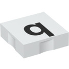 Duplo Weiß Fliese 2 x 2 mit Seite Indents mit "q" (6309 / 48547)