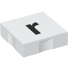 Duplo Weiß Fliese 2 x 2 mit Seite Indents mit "r" (6309 / 48550)