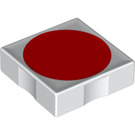 Duplo Weiß Fliese 2 x 2 mit Seite Indents mit rot Disc (6309 / 48659)