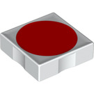 Duplo White Tile 2 x 2 with Side Indents with Red Disc (6309 / 48659)