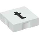 Duplo Weiß Fliese 2 x 2 mit Seite Indents mit "t" (6309 / 48557)