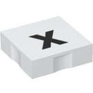Duplo Weiß Fliese 2 x 2 mit Seite Indents mit "x" (6309 / 48586)