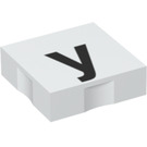 Duplo Weiß Fliese 2 x 2 mit Seite Indents mit "y" (6309 / 48588)