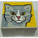 Duplo White Tile 2 x 2 x 1 with Cat Mosaic Print 03 (2756)