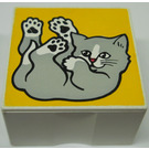 Duplo White Tile 2 x 2 x 1 with Cat Mosaic Print 12 (2756)