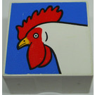 Duplo White Tile 2 x 2 x 1 with Chicken Mosaic Print 01 (2756)