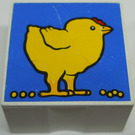 Duplo White Tile 2 x 2 x 1 with Chicken Mosaic Print 07 (2756)