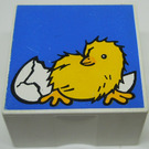 Duplo White Tile 2 x 2 x 1 with Chicken Mosaic Print 08 (2756)