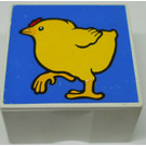 Duplo White Tile 2 x 2 x 1 with Chicken Mosaic Print 09 (2756)