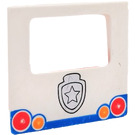 Duplo White Van Door with Police Pattern (58236)