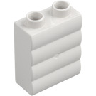 Duplo White Wall 1 x 2 x 2 Plank Pattern (18783)