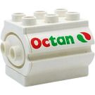 Duplo blanc Watertank avec rouge et Green Octan (6429)