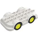 Duplo Weiß Wheelbase 4 x 8 mit Vibrant Gelb Räder (24911)