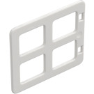 Duplo White Window 4 x 3 with Bars with Same Sized Panes (90265)