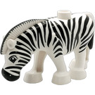 Duplo Wit Zebra met Geribbeld Mane (54531)