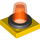 Duplo Jaune 2 x 2 Flashlight Base avec Transparent Orange light (40867 / 41195)