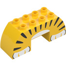 Duplo Yellow Arch Brick 2 x 6 x 2 Curved with Tiger feet (11197 / 43506)