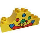 Duplo Yellow Bow 2 x 6 x 2 with Clown Juggling 3 Balls (4197)