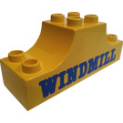 Duplo Amarillo Arco 2 x 6 x 2 con Windmill logo (4197)