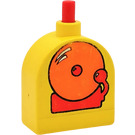 Duplo Yellow Brick 1 x 2 x 2 Rounded Top with Bell and Fire Alarm