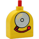 Duplo Yellow Brick 1 x 2 x 2 Rounded Top with Bell and Fire Station