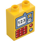 Duplo Yellow Brick 1 x 2 x 2 with Cash/ATM Machine with Bottom Tube (15847 / 25385)