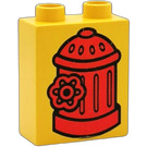 Duplo Yellow Brick 1 x 2 x 2 with Fire Hydrant without Bottom Tube (4066)