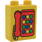 Duplo Yellow Brick 1 x 2 x 2 with Phone without Bottom Tube (4066)