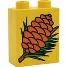 Duplo Geel Steen 1 x 2 x 2 met Pinecone zonder buis aan de onderzijde (4066)