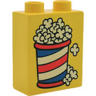 Duplo Jaune Brique 1 x 2 x 2 avec Popcorn sans tube à l'intérieur (4066)