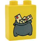 Duplo Amarillo Ladrillo 1 x 2 x 2 con Pequeño Mailbag con Letters sin tubo inferior (4066)