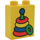 Duplo Yellow Brick 1 x 2 x 2 with Stacking Toy without Bottom Tube (4066)