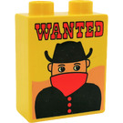 Duplo Amarillo Ladrillo 1 x 2 x 2 con WANTED Poster sin tubo inferior (4066)