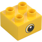 Duplo Yellow Brick 2 x 2 with Eye looking left (37396 / 37397)