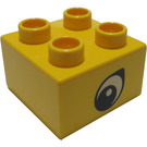 Duplo Jaune Brique 2 x 2 avec indiquer sur Œil (3437 / 45162)