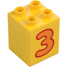 Duplo Giallo Mattoncino 2 x 2 x 2 con 3 (13165 / 31110)