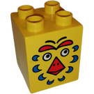 Duplo Yellow Brick 2 x 2 x 2 with Bird Face (31110)