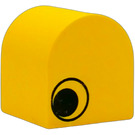 Duplo Yellow Brick 2 x 2 x 2 with Curved Top with Eye Pattern on Two Sides (3664)