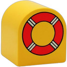 Duplo Yellow Brick 2 x 2 x 2 with Curved Top with Life Ring (3664)