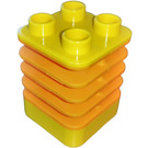 Duplo Yellow Brick 2 x 2 x 2 with Medium Orange Flex (44252)