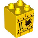 Duplo Yellow Brick 2 x 2 x 2 with Sunflower crate (31110 / 55885)