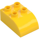 Duplo Amarillo Ladrillo 2 x 3 con Parte superior curva (2302)