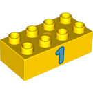 Duplo Yellow Brick 2 x 4 with 1 (3011 / 25327)